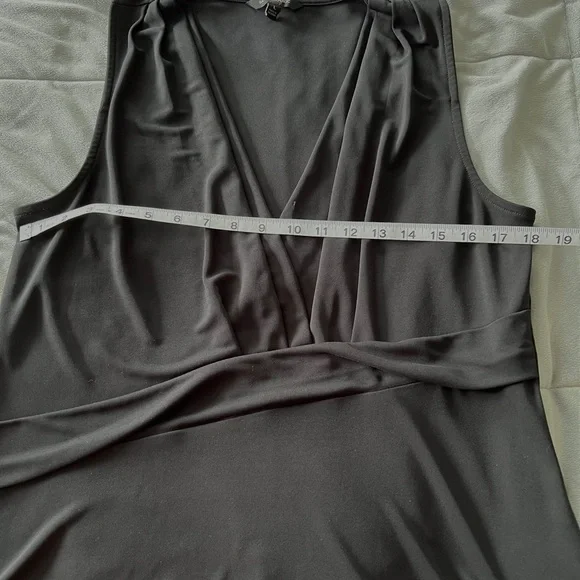 Banana Republic blouse Black Goth editorial v neck‎ Top babydoll - Picture 3 of 6